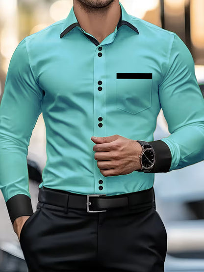 Zigmas - Elegant Long Sleeve Shirt With Button