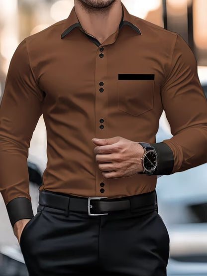 Zigmas - Elegant Long Sleeve Shirt With Button