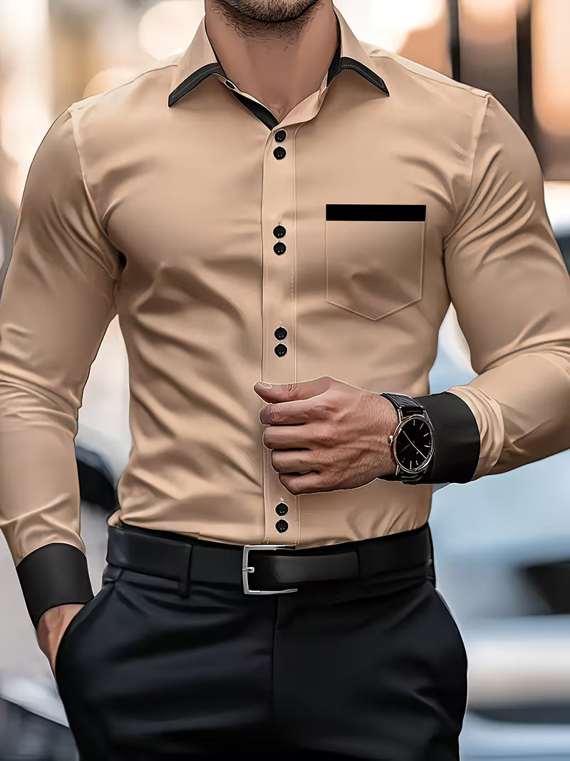 Zigmas - Elegant Long Sleeve Shirt With Button