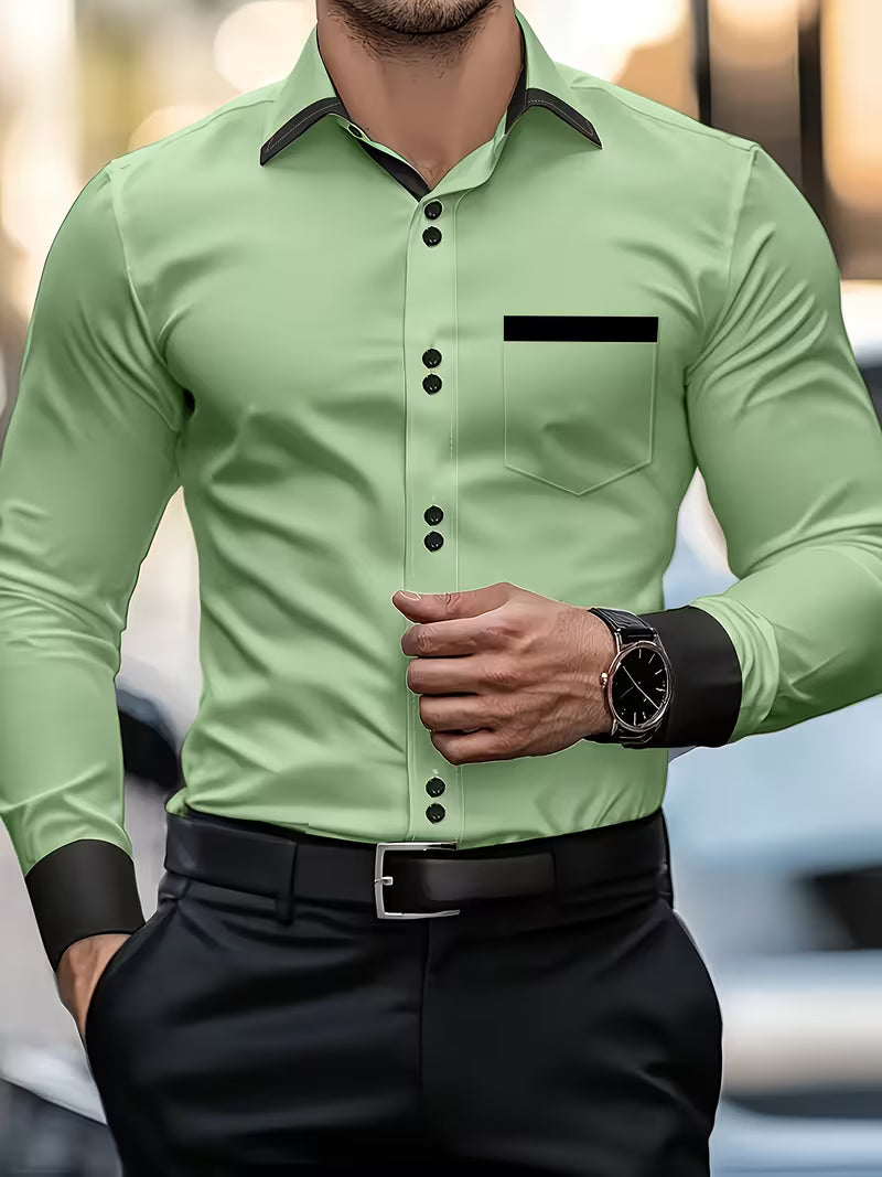 Zigmas - Elegant Long Sleeve Shirt With Button